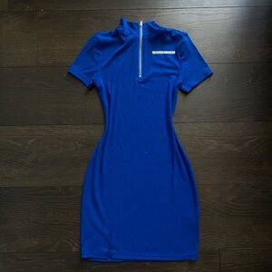 Blue Short Sleeve Bodycon Dress